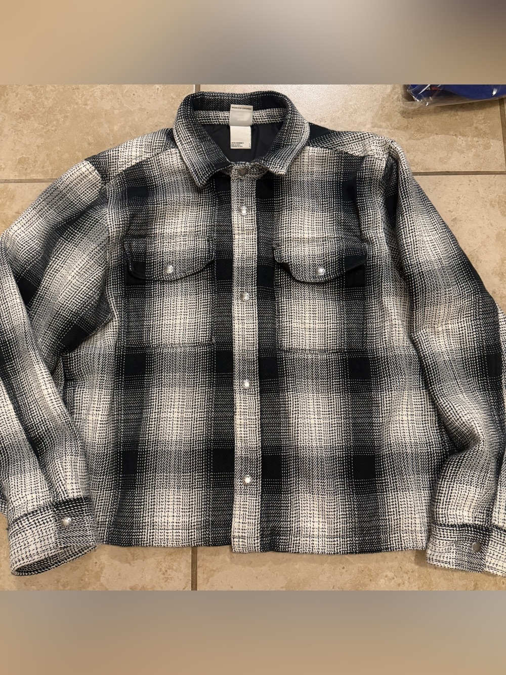 The North Face Valley Twill Utility Shacket Mens L Black Plaid Flannel NF0A8323